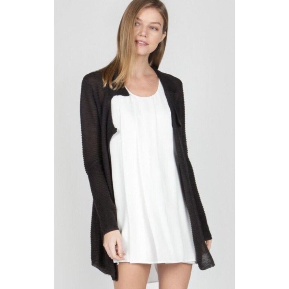 NWOT Miilla Notch Collar Rib Knit Cardigan Size L